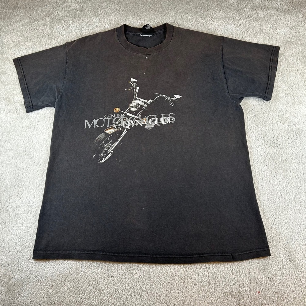 Vintage Harley Davidson Dyna Glide T-Shirt Mens Large Black 1998 Biker Graphic